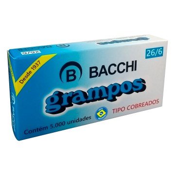 Grampo Cobreado Bacchi 26/6  CX 5.000UN