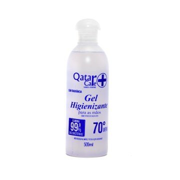 Álcool Gel 70% Qatar Care Antisséptico Higien. Mãos 500ml