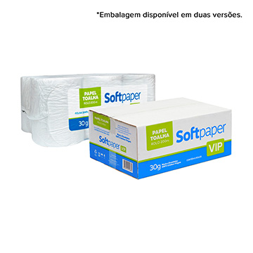 Papel Toalha Bobina 200m Softpaper Vip FS 30g CX 6UN