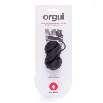 Organizador de Cabos Orgui Adesivo ORG1-BL Preto