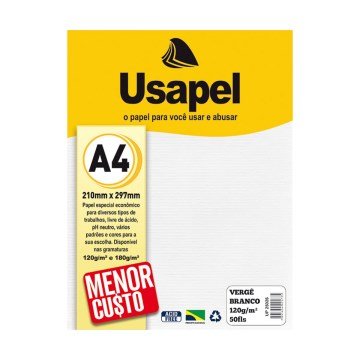 Papel Vergê Usapel A4 210x297mm Branco 120g PCT 50fls