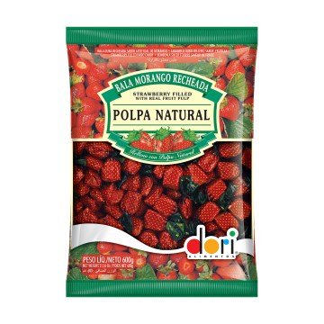 Bala de Morango Dori Polpa Natural 600g
