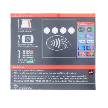 Adesivo Painel de Instruções Máquina TTB NCR