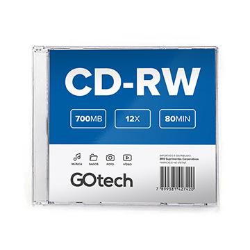Mídia CD-RW Go Tech 700MB