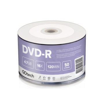 Mídia DVD-R Go Tech 4,7GB 50UN
