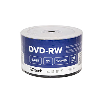Mídia DVD-RW Go Tech 4,7GB 50UN