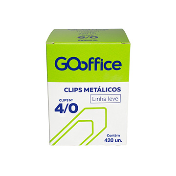 Clips Galvanizado Go Office 4/0 Fio 1,00mm Leve CX 420UN