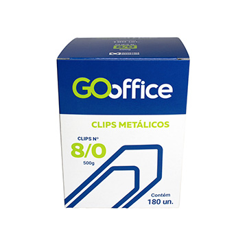 Clips Galvanizado Go Office 8/0 Fio 1,50mm Trad. CX 180UN