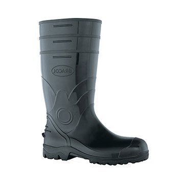 Bota PVC Bracol 80BPL200PA Cano Longo Preta Bico+Pal Aço38