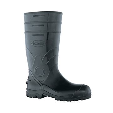Bota PVC Bracol 80BPL200PA Cano Longo Preta Bico+Pal Aço41