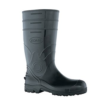Bota PVC Bracol 80BPL200PA Cano Longo Preta Bico+Pal Aço45