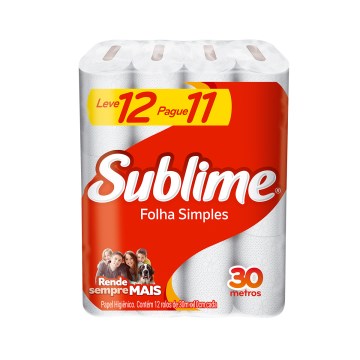 Papel Higiênico Rolo 30m Sublime FS PCT 12UN