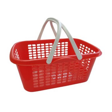 Cesta Plástica Usual M Vermelha com Alça Branca 9L