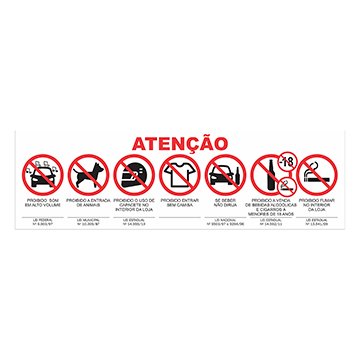 Adesivo Obrigatório Fachada "Atenção" PCT 10UN