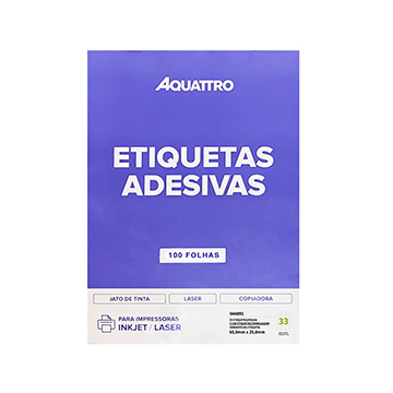 Etiqueta Adesiva Aquattro 25,4mmX63,5mm PCT 100fls