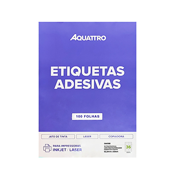 Etiqueta Adesiva Aquattro 52,5mmX33mm PCT 100fls