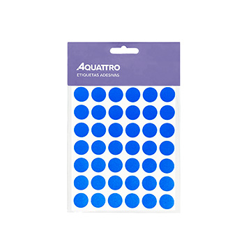 Etiqueta Adesiva Aquattro Redonda 13mm Azul PCT 5fls