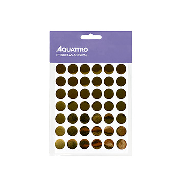 Etiqueta Adesiva Aquattro Redonda 13mm Ouro PCT 5fls