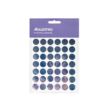 Etiqueta Adesiva Aquattro Redonda 13mm Prata PCT 5fls