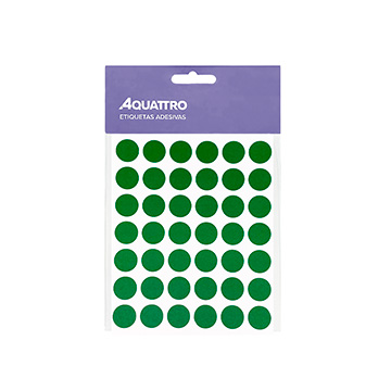 Etiqueta Adesiva Aquattro Redonda 13mm Verde PCT 5fls