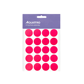 Etiqueta Adesiva Aquattro Redonda 19mm Magenta PCT 10fls