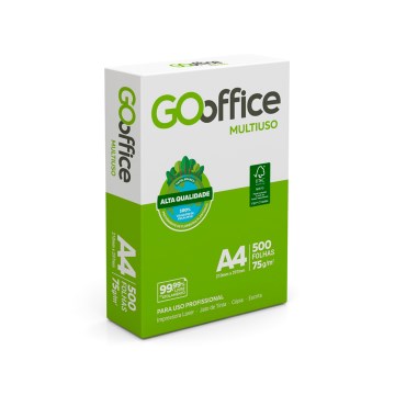 Papel A4 BR Go Office 75g 500fl CertFSCMisto70% CU COC855709