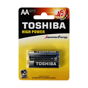 Pilha Alcalina Toshiba AA LR6GCP Pequena 2UN