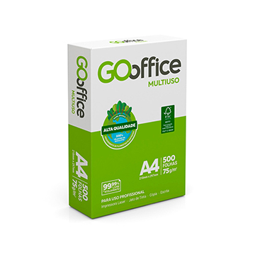 Papel A4 BR Go Office 75g 500fl CertFSCMisto70% CU COC855709