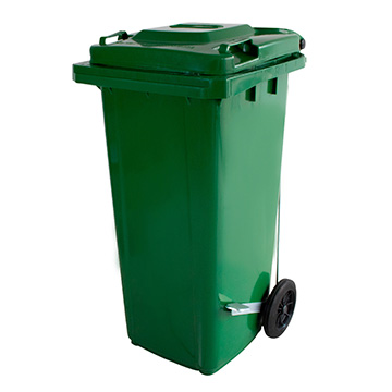 Contêiner Plástico Wite Verde com Pedal 120L