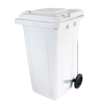 Contêiner Plástico Wite Branco com Pedal 240L