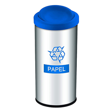 Lixeira Inox Aço 430 Basculante 40L Azul