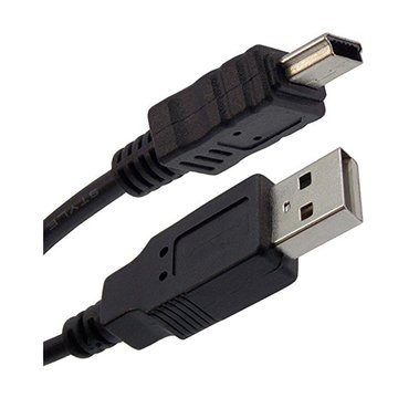 Cabo mini USB x USB 2.0 flexível 1,5m Preto