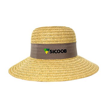 Chapéu Sicoob em Fibra Natural Feminino com Tope PCT 10UN