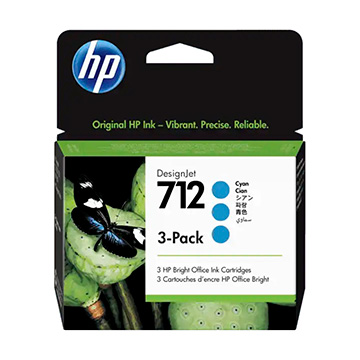 Cartucho HP 3ED77A Azul 712 Pack C3