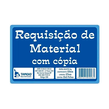 Bloco Tamoio Requisição Materiais P 1 via 105mmX160mm 50fls