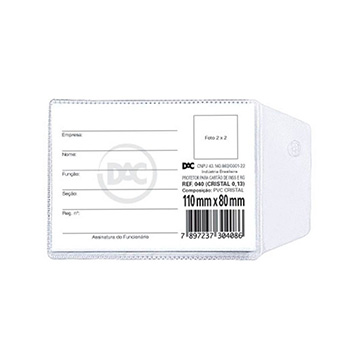 Protetor DAC 040 P/Carteira INSS RG 80x110mm 100UN