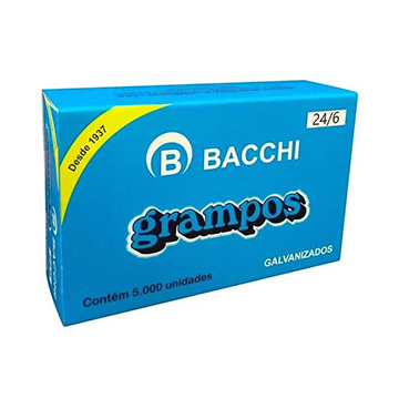 Grampo Bacchi Galvanizado Nº24/6 CX 5.000UN