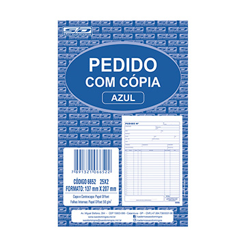 Bloco Pedido São Domingos 6652 1/4 2 Vias 25x2 137x207