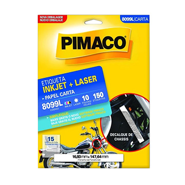 Etiqueta Adesiva Pimaco 8099L 16,93mmx147,7mm PCT 10fls