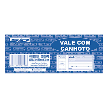 Bloco Vale com Canhoto 6756 São Domingos 50fls