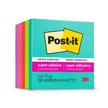 Bloco Adesivo Post-it 3M 76X76mm Supernova 5 cores