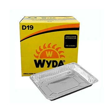 Marmitex Alumínio Wyda Retangular 1050ml CX 100UN