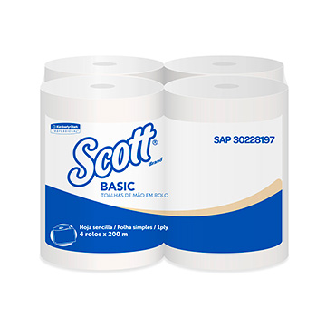 Papel Toalha Bobina  Scott Basic FS 20g 200m PCT 4UN