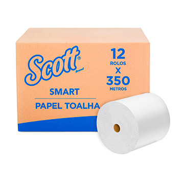 Papel Toalha Bobina Scott Smart FS 31g 350m CX 12UN