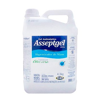 Álcool Gel Higienizador para mãos Assept 4,3KG Start