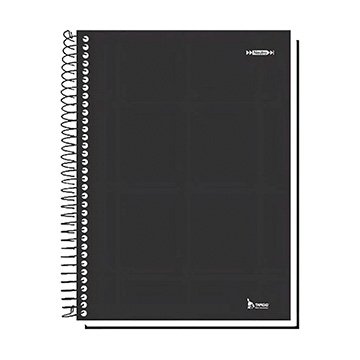 Caderno Universitário Capa Dura 10 Matérias Preto 200 folhas | Tamoio