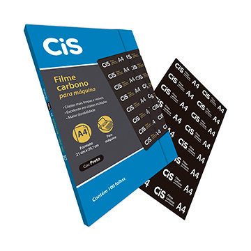 Filme Carbono CIS A4 Preto Máquina CX 100fls