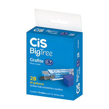 Grafite para Lapiseira CIS 0,7mm 2B Big Tree Tubo 12UN