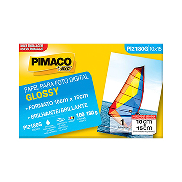 Papel Glossy Ecogloss 10x15cm 180g PI-2180g PCT 100fls