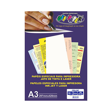 Papel Opaline A3 180g Branco PCT 50fls